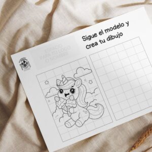 INDIVIDUAL DIDÁCTICO DIBUJO UNICORNIO - A3